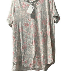 Honeyme Gray and Pink Short Sleeve Tee​